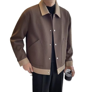 Conception de logo personnalisé oem automne et hiver nouvelle veste à contraste de couleur lumière luxe mode simple décontracté revers épissage veste - Product Image 1