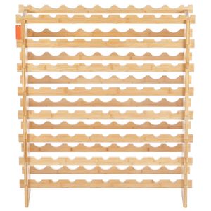 Portabottiglie Modulare per 72 Bottiglie, 8 Ripiani in Legno di Bambù, per Conservare Bottiglie di Pinot, Autoportante da Pavimento - Product Image 4