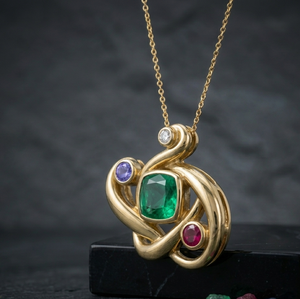 Elegante Collar con Colgante de Ónix Verde Corte Cojín, 16 Pulgadas de Largo, Piedra de 8mm, Plata de Ley 925, Chapado en Oro de 18K, Joyería para Uso Diario - Product Image 1