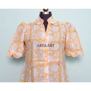 Robe longue élégante vintage pour femme à manches courtes, imprimé floral, style doux, pour l'été, le bureau, les fêtes, décontractée, coupe trapèze, longueur midi, pour les vacances - Product Image 2