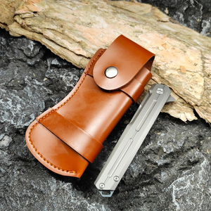 Handmade Leather Pouch For Folding Knives Premium Genuine Leather <b>Belt</b> Sheath Durable Knife Holder Protective Carry Case - Product Image 6