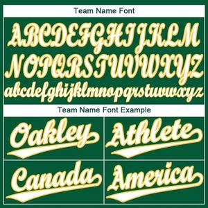 Camiseta de Béisbol Personalizada en Verde Kelly y Blanco Dorado, Transpirable, de Poliéster, con Botones, Uniforme de Equipo, Sublimada, Deportiva - Product Image 6