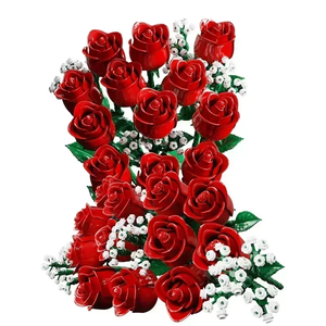10328 Bloques de Construcción de Ramo de Rosas Románticas, Decoración Creativa para el Hogar y la Oficina, Ladrillos de Ensamblaje, Juguetes para Regalo para Niñas y Mujeres - Product Image 1