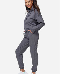 Chándales personalizados de fabricante de fábrica para mujer, Jersey Unisex de talla grande, conjunto de chándal de 2 uds bordado personalizado liso en blanco - Product Image 4