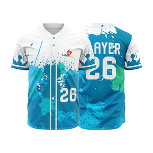 Maillot de baseball personnalisé respirant à séchage rapide pour adulte, entièrement boutonné, manches courtes, maillots cousus de haute qualité - Product Image 4