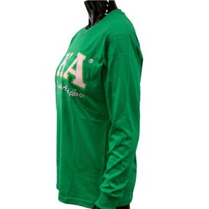 เสื้อยืดแขนยาวสีเขียวลายกราฟิกสำหรับผู้หญิง สไตล์ลำลอง แฟชั่นสตรีทแวร์ ผ้าฝ้าย เสื้อยืดเก๋ไก๋ เสื้อผ้าผู้หญิง ขายส่ง - Product Image 2
