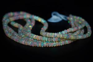 High Quality Ethiopian Fire <b>Opal</b> Loose Gemstones 3-5mm Smooth Rondelle Beads Natural Gemstone for Jewelry Making - Product Image 5