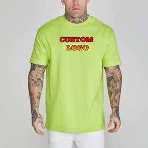 High Street Heavyweight 100% Organic Cotton Mens Oversized Short Sleeve <b>T</b>-<b>Shirt</b> Plus Size Custom Logo Print <b>Neon</b> Design Solid - Product Image 4