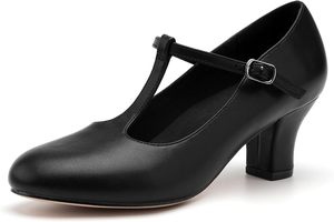 Zapatos de Baile Baifa con Tira Plana en T de Microfibra para Mujer, para Bailes de Salón, Salsa, Tango, Bodas, Flamenco y Bailes Latinos - Product Image 4