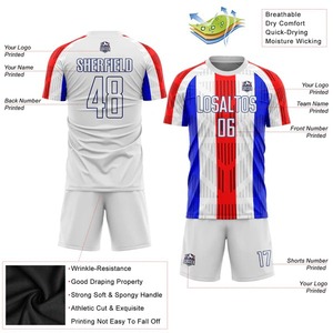 Maillot de football personnalisé blanc royal en sublimation, respirant, séchage rapide, ensemble uniforme de football, vêtements d'équipe, vêtements de sport pour hommes - Product Image 2
