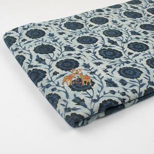 Tissu en voile de coton pur à 100% fait main en Inde, imprimé floral, léger, imprimé Dabu - Product Image 6