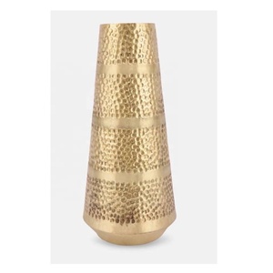 High Quality Aluminum Flower <b>Vase</b> <b>Gold</b> Finish for Decorative Living Room Hallway Office Tabletop Wedding Festive Flower <b>Vase</b> Use - Product Image 5