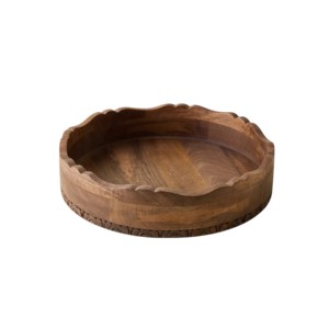 Assiette en bois au design créatif, assiette de service en bois, assiette décorative en bois, assiette en bois à compartiments, assiette en forme de feuille - Product Image 4
