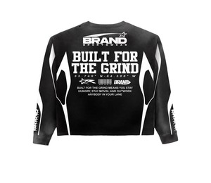 T-shirt en coton personnalisé avec logo 2026, impression sérigraphique, streetwear, double couche, manches longues, ourlet court, coupe ample - Product Image 5