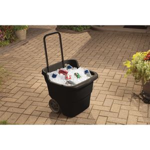 Chariot de jardinage et de pelouse 15 gallons en résine durable à quatre roues, plateforme 20,75"L x 22,5"W x 35,75"H - Product Image 4