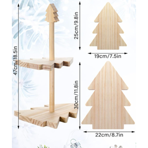 Christmas Tree <b>Shape</b> Wood Cake Stand, Decorative Dessert Towel, Holiday <b>Table</b> Centerpiece Christmas Gift From Vietnam - Product Image 3
