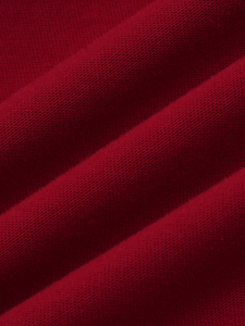T-shirt classique à manches courtes pour homme, coupe ajustée, avec empiècements latéraux contrastants – Rouge bordeaux et crème – Coton épais pour l'impression de logo – Vente en gros personnalisée - Product Image 6