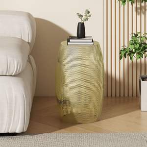 Contemporary <b>Gold</b> Metal <b>Side</b> <b>Table</b> With Sleek Design And Strong Base For Premium Home Furniture Collection - Product Image 5