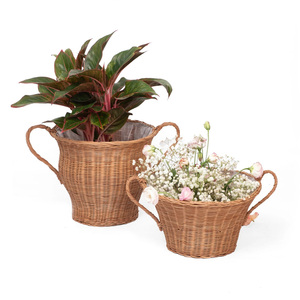 Cesta de mimbre tejida para plantas, maceta decorativa al por mayor, maceta de fibra natural de gran calidad - Product Image 5