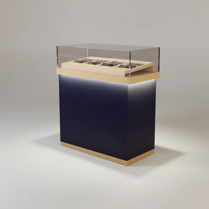 Glass Top Retail Display <b>Counter</b> Showcase Table LED Lighting Wooden Base Storage Cabinet Jewelry Optical Store Design - Product Image 3