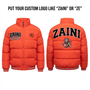 Chaqueta Acolchada ZAINI de 500g, Poliéster, Color Naranja, con Paneles Horizontales, Abrigo Cálido de Invierno con Capucha, Diseño de Camuflaje - Product Image 1