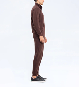 Conjunto de Sudadera con Capucha y Pantalones Deportivos de Felpa Francesa de Gran Tamaño con Costuras en Contraste Personalizadas de Alta Calidad, Traje Deportivo con Cierre de Media Cremallera para Hombre - Product Image 2