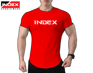 INDEX Men's <b>White</b> Short Sleeve T-<b>Shirt</b> O-Neck Printed Letter Pattern <b>Slim</b> <b>Fit</b> Sporty Quick Dry Jersey Fabric - Product Image 5