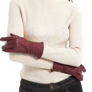 Gants de style classique en cuir véritable de qualité supérieure, compatibles avec les écrans tactiles, doublés, respirants, confortables, durables, pour le sport et les loisirs - Product Image 6