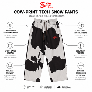 Pantalones de Snowboard Impermeables Holgados con Estampado de Vaca para Hombre, Pantalones de Esquí Unisex Extra Grandes, Ropa de Nieve para Invierno, Resistentes al Viento y Transpirables - Product Image 6