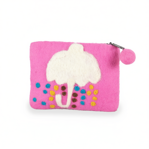 Porte-monnaie en feutre coloré en forme de parapluie - Product Image 2