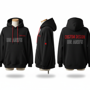 Custom Design <b>Men's</b> <b>Navy</b> Hooded Sweatshirt Front Back Print Regular Fit Cotton <b>Fleece</b> Casual Autumn Wear - Product Image 3