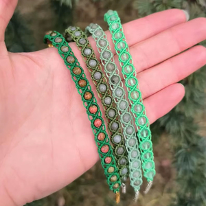 Handcrafted Macrame Beaded <b>Bracelet</b> Set Colorful Stone <b>Adjustable</b> Boho <b>Bracelets</b> Handmade Jewelry for Women Gift - Product Image 1