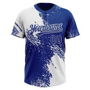 Maillot de baseball patriotique personnalisé unisexe à manches courtes, col boutonné, rayures et étoiles, nom et numéro de l'équipe, maillot de softball - Product Image 4