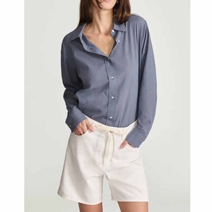 Women <b>High</b> <b>Waist</b> <b>White</b> Denim Shorts Straight Leg Regular Fit Casual Summer Style 100% Cotton Breathable Plain Dyed - Product Image 3