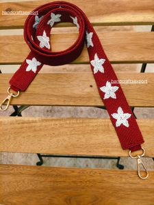 Handcrafted Luxury Eco-Friendly High Quality Portable Beaded Strap Red White Star Pattern Fashionable Purse <b>Bag</b> <b>Accessory</b> - Product Image 1