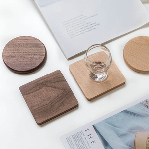Sous-verres modernes en noyer noir japonais, sous-verres en bois de hêtre, tapis isolants en bois massif pour tasses à eau, sous-verres pour tasses à thé - Product Image 4