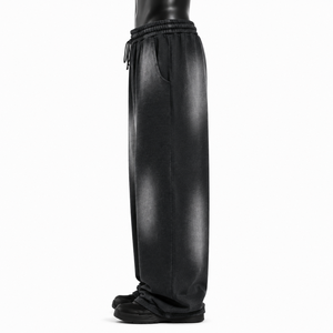 2026 Pantalon de survêtement en toile unisexe personnalisé, style vintage, effet délavé soleil, coupe ample, coupe droite et évasée, décontracté, 100% Coton - Product Image 5