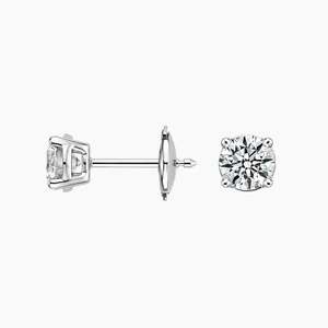 Pendientes de Diamantes Cultivados en Laboratorio con Cuatro Puntas, Plata de Ley 925, 1 Quilate, Certificados por IGI - Product Image 4