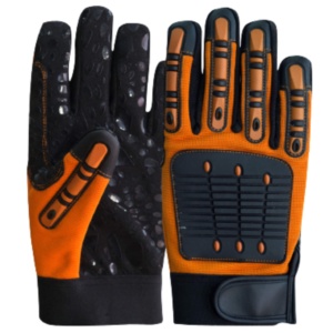 ถุงมือกันกระแทกสำหรับงานหนัก คุณภาพสูงสุด ผลิตจากหนังสังเคราะห์เสริมแรง Amara ทนทานต่อแรงกระแทก เหมาะสำหรับงานช่าง - Product Image 1