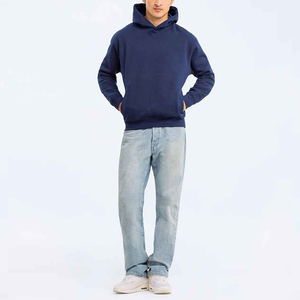 Sweat à capuche épais de style européen, couleur unie, en mélange de coton, pour homme, printemps et automne, avec service OEM - Product Image 1