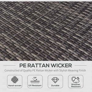 Set di mobili da giardino in vimini da esterno a 7 pezzi con cuscini grigi - Collezione divani da giardino - Product Image 4