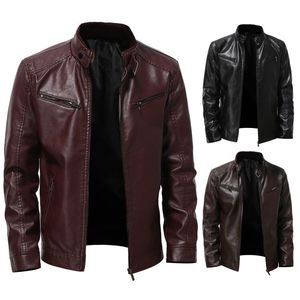 Wholesale Leather Zipper Jacket Men Spring Autumn Winter <b>Coat</b> Men's Motorcycle Fashion Jacket Slim Casual Tops Biker <b>Coat</b> - Product Image 1