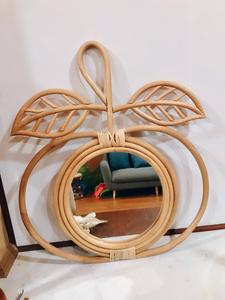 Miroirs muraux tendance en rotin naturel faits à la main, style minimaliste, pour la décoration de salle de bain et de salon (vente en gros) - Product Image 5