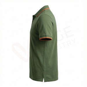 Chemise décontractée pour homme en piqué 100 % polyester bleu marine à manches courtes, respirante, infroissable, coupe classique, design tricoté uni - Product Image 3