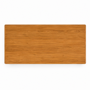 Table à manger rectangulaire en teck massif, style scandinave moderne, imperméable, avec pieds sculptés concaves, pour hôtel, villa, école - Product Image 3