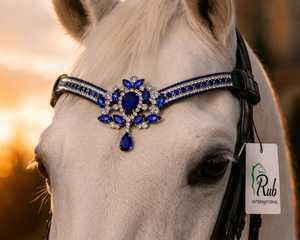 Correa de Cuero Artesanal Personalizable de Lujo Rub International con Cristales Brillantes AB para Caballo, Equipo de Exhibición Ecuestre - Product Image 5