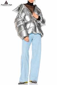 Wholesale Top Quality Women's Shiny Puffer Jacket Glossy <b>Winter</b> <b>Coat</b> Metallic <b>Padded</b> Jacket Warm Quilted Outerwear Custom Logo - Product Image 6