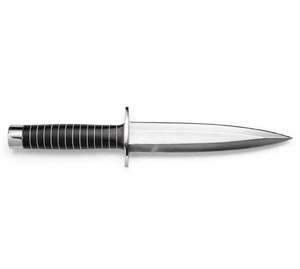 Cuchillo artesanal de acero inoxidable satinado con mango segmentado negro, pieza ejecutiva de exhibición para manualidades DIY OEM - Product Image 3