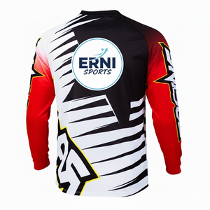 เสื้อเจอร์ซีย์ปั่นจักรยานลงเขาสำหรับผู้ชาย โมโตครอส เอ็มทีบี แขนยาว แห้งเร็ว พิมพ์ลาย โพลีเอสเตอร์ สำหรับปั่นจักรยานเสือภูเขาแบบออฟโรด เสื้อยืดสำหรับแข่งจักรยาน - Product Image 2