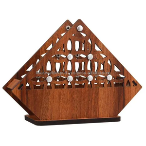 Porte-serviettes en bois naturel avec époxy, salle à manger, cuisine, boîte à mouchoirs en époxy bleu, porte-serviettes en bois et résine de Falak World Export - Product Image 1